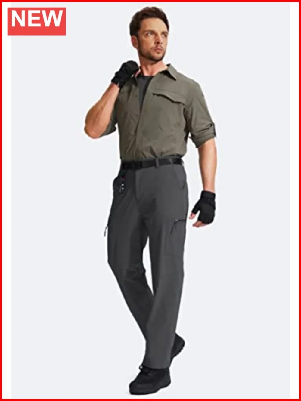 Men's Hiking Cargo Pants Water Resistant Quick Dry Lightweight Multi Pocket